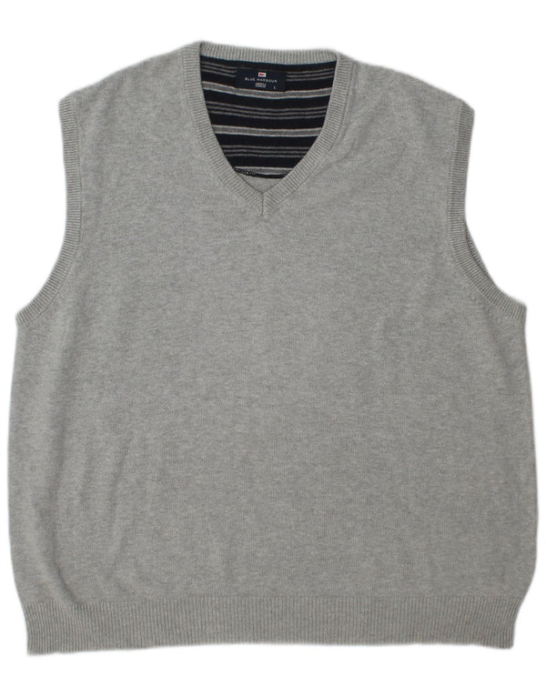 Marks & Spencer Mens Blue Harbour Vest Tank Top Large Grey Cotton