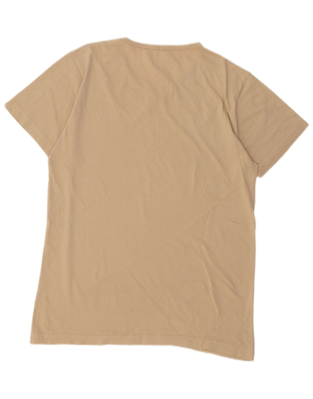 Lyle & Scott Mens T-Shirt Top Medium Beige Cotton