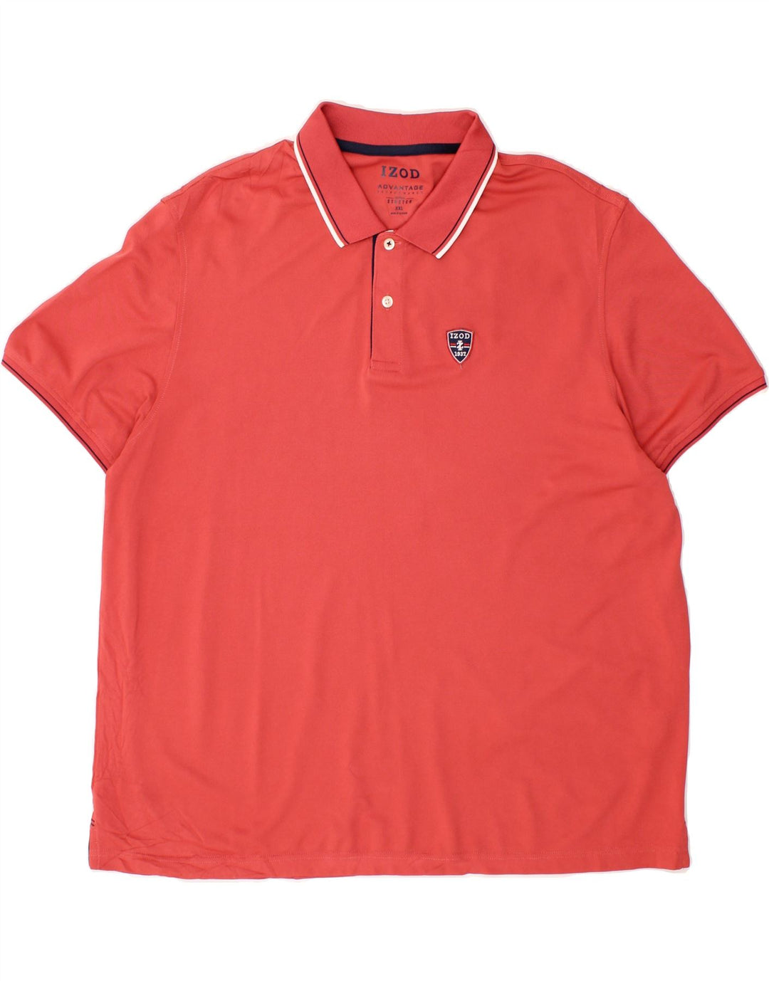 IZOD Mens Stretch Polo Shirt 2XL Red Polyester Vintage Izod and Second-Hand Izod from Messina Hembry 