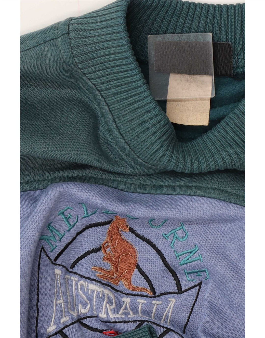 Vintage Mens Graphic Sweatshirt Jumper XL Green Colourblock Polyester