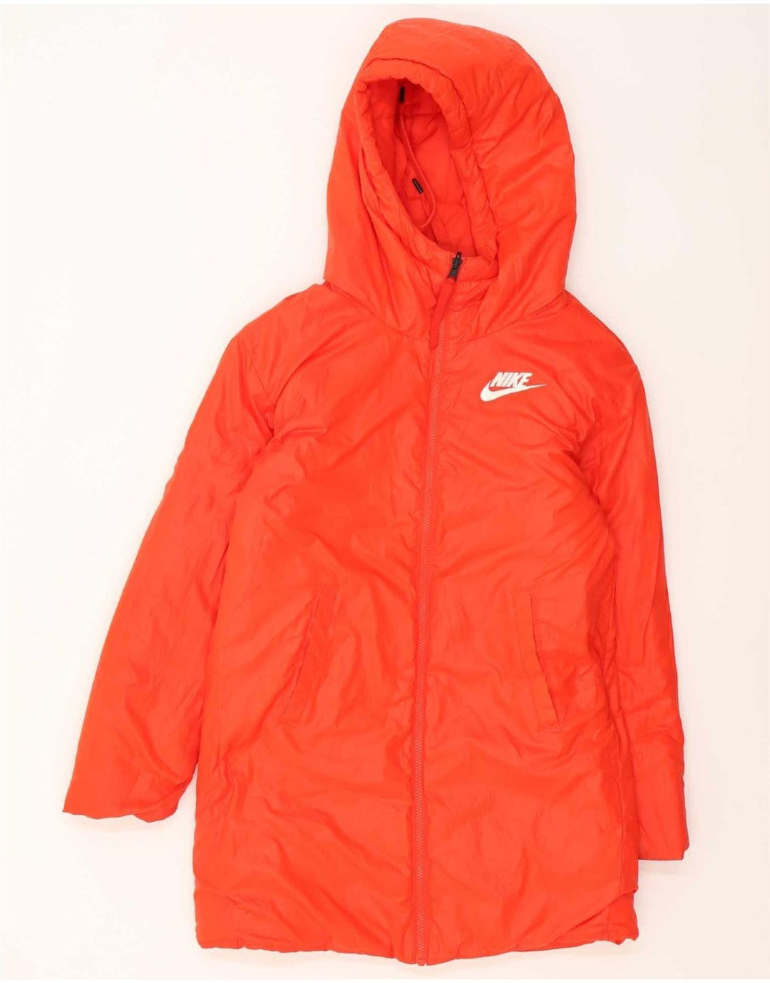Nike Abrigo acolchado reversible con gráfico extragrande para mujer UK 10 Small Naranja