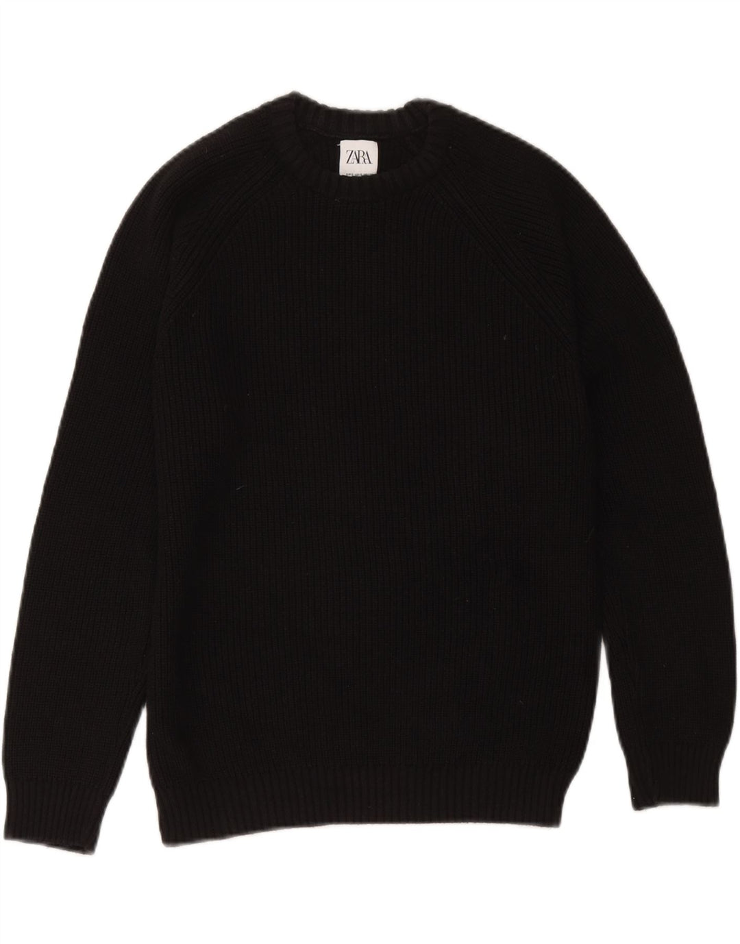 Maglione maglione girocollo oversize da donna Zara UK 10 piccolo nero
