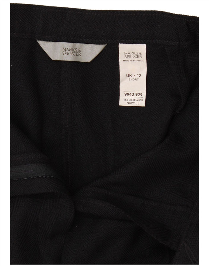 Marks & Spencer Womens Chino Trousers UK 12 Medium W30 L27 Navy Blue