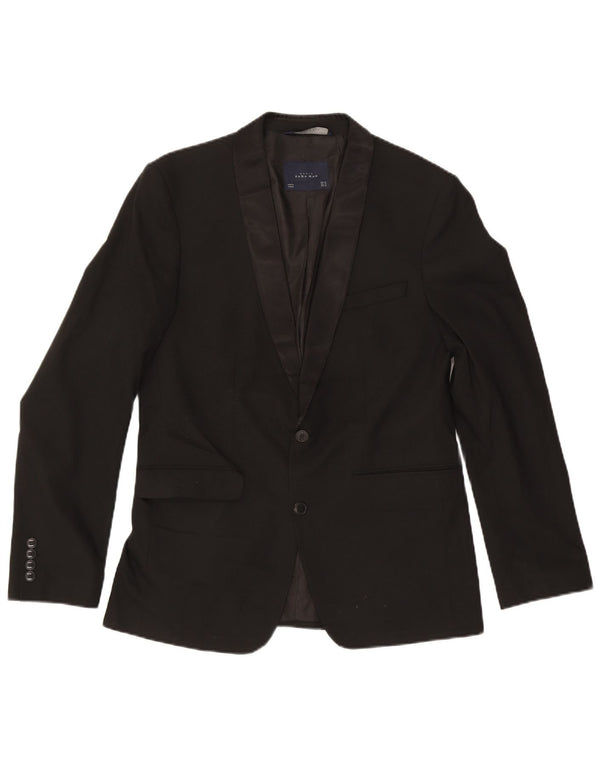 Zara Mens 2 Button Blazer Jacket EU 50 Medium Black