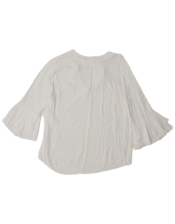Zara Womens 3/4 Sleeve Blouse Top UK 16 Large White