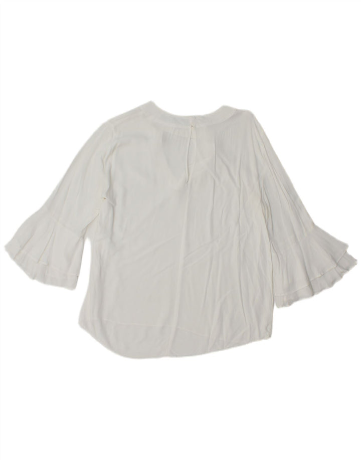 Zara Womens 3/4 Sleeve Blouse Top UK 16 Large White