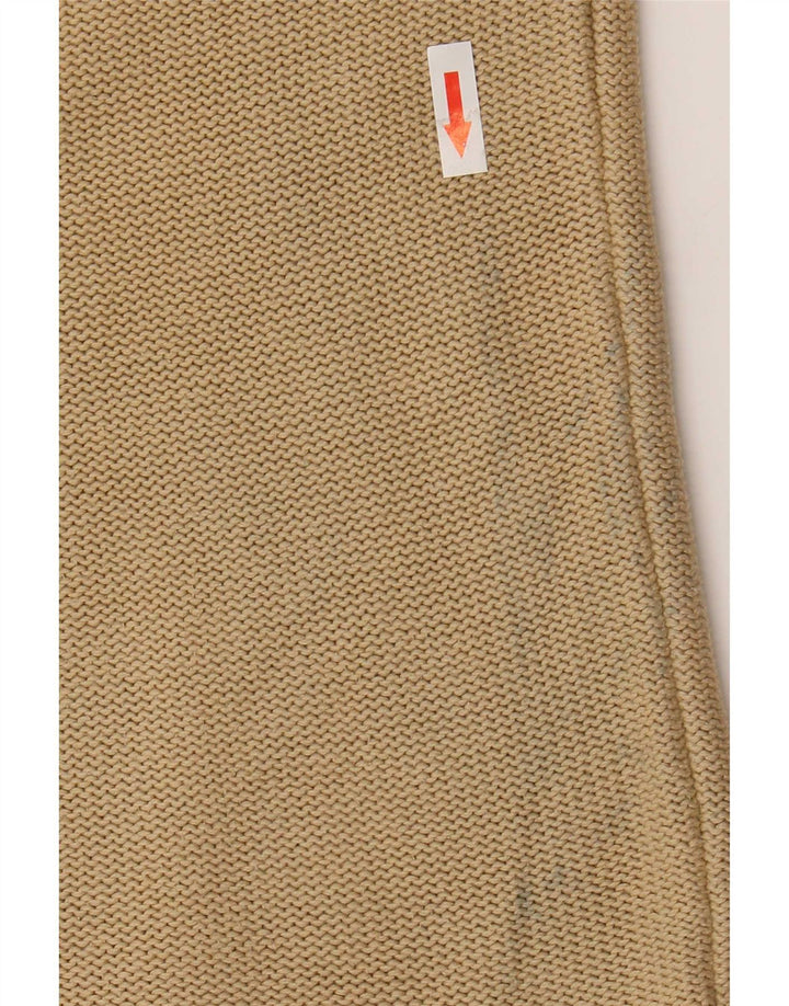 Armani Jeans Mens Crew Neck Jumper Sweater Small Beige Cotton