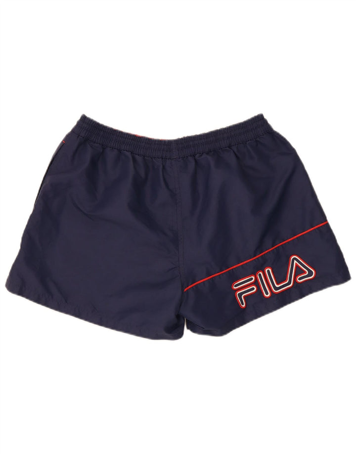 Pantaloncini sportivi grafici da uomo Fila poliestere medio blu navy