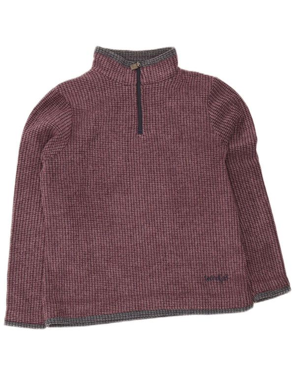Weird Fish γυναικείο φερμουάρ Fleece Jumper UK 14 Large Burgundy Colorblock