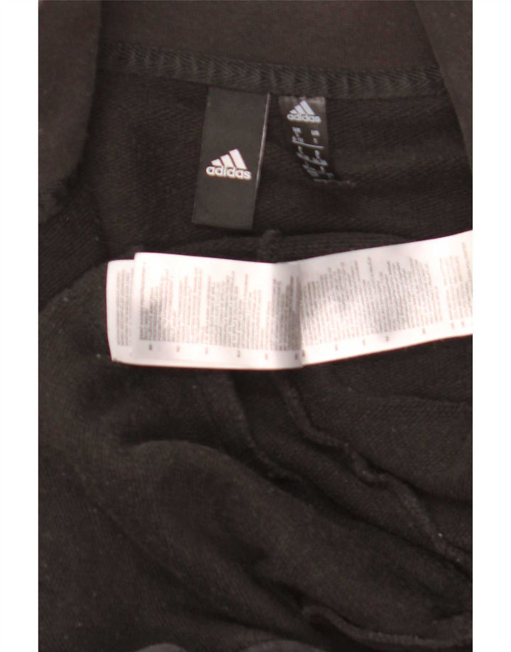 Adidas Womens Tracksuit Top Jacket UK 8/10 Small Black Cotton