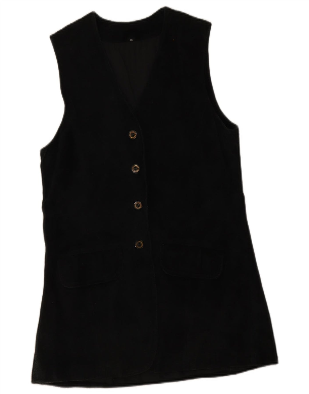 Vintage Dame Ruskind Gilet EU 36 Small Black