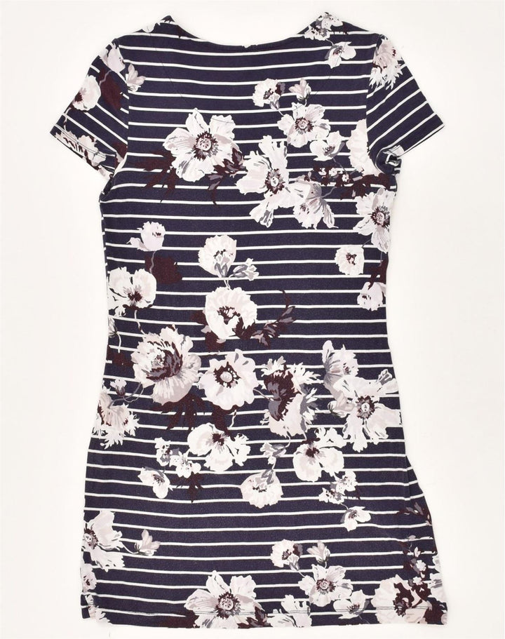 JOULES Womens T-Shirt Dress UK 10 Small  Navy Blue Floral Viscose | Vintage Joules | Thrift | Second-Hand Joules | Used Clothing | Messina Hembry 