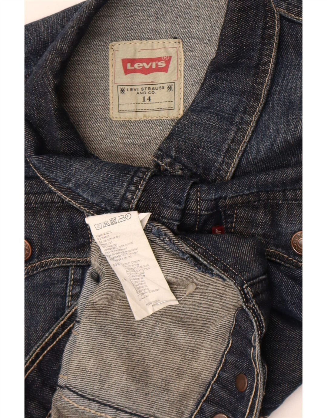 Levi's Girls Denim Jacket 13-14 Years Navy Blue Cotton