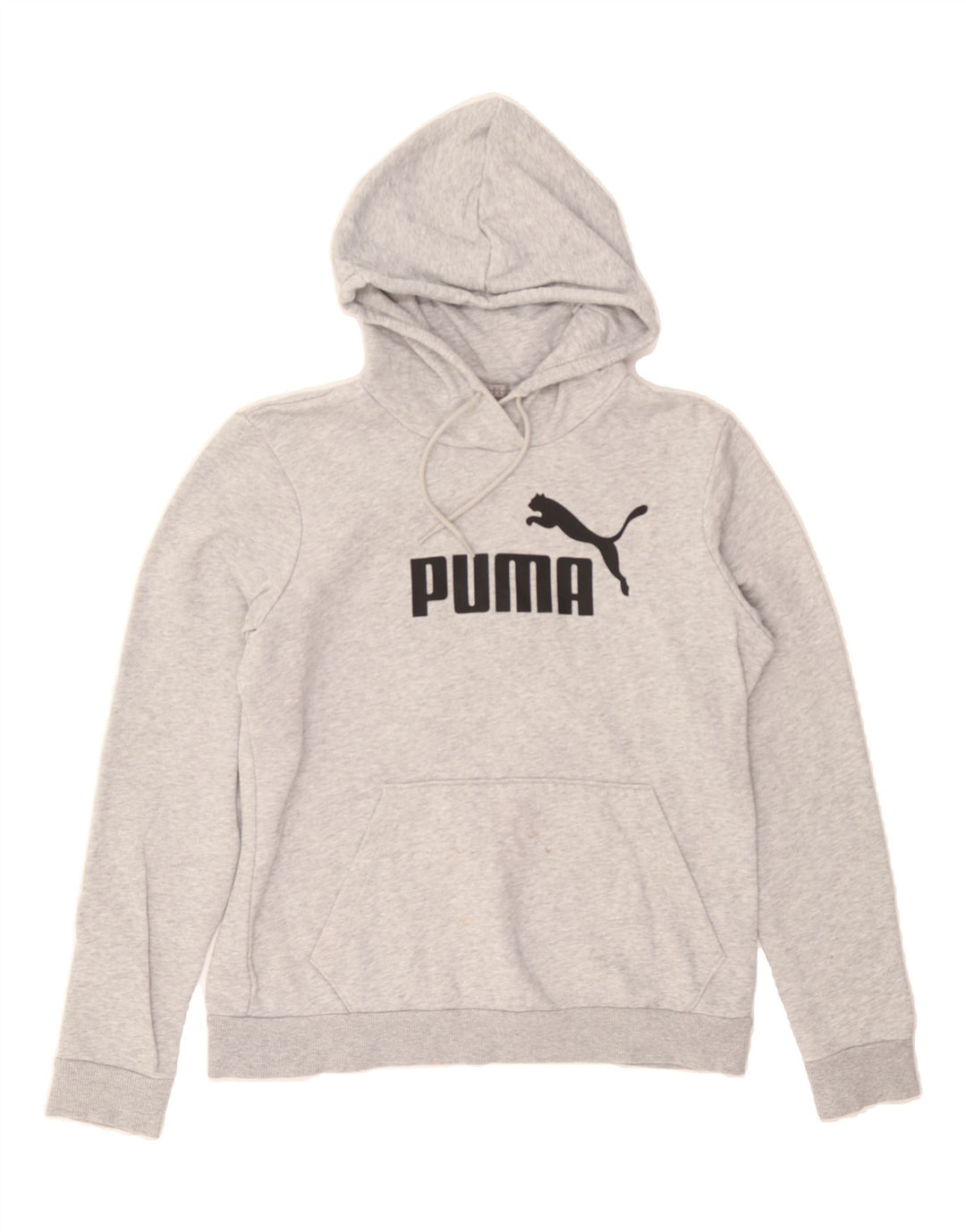 PUMA Womens Graphic Hoodie Jumper UK 14 Medium Grey Polyester Vintage Puma and Second-Hand Puma from Messina Hembry 