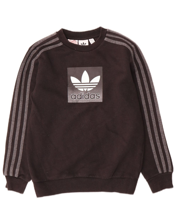 Suéter gráfico Adidas Boys 9-10 anos algodão preto