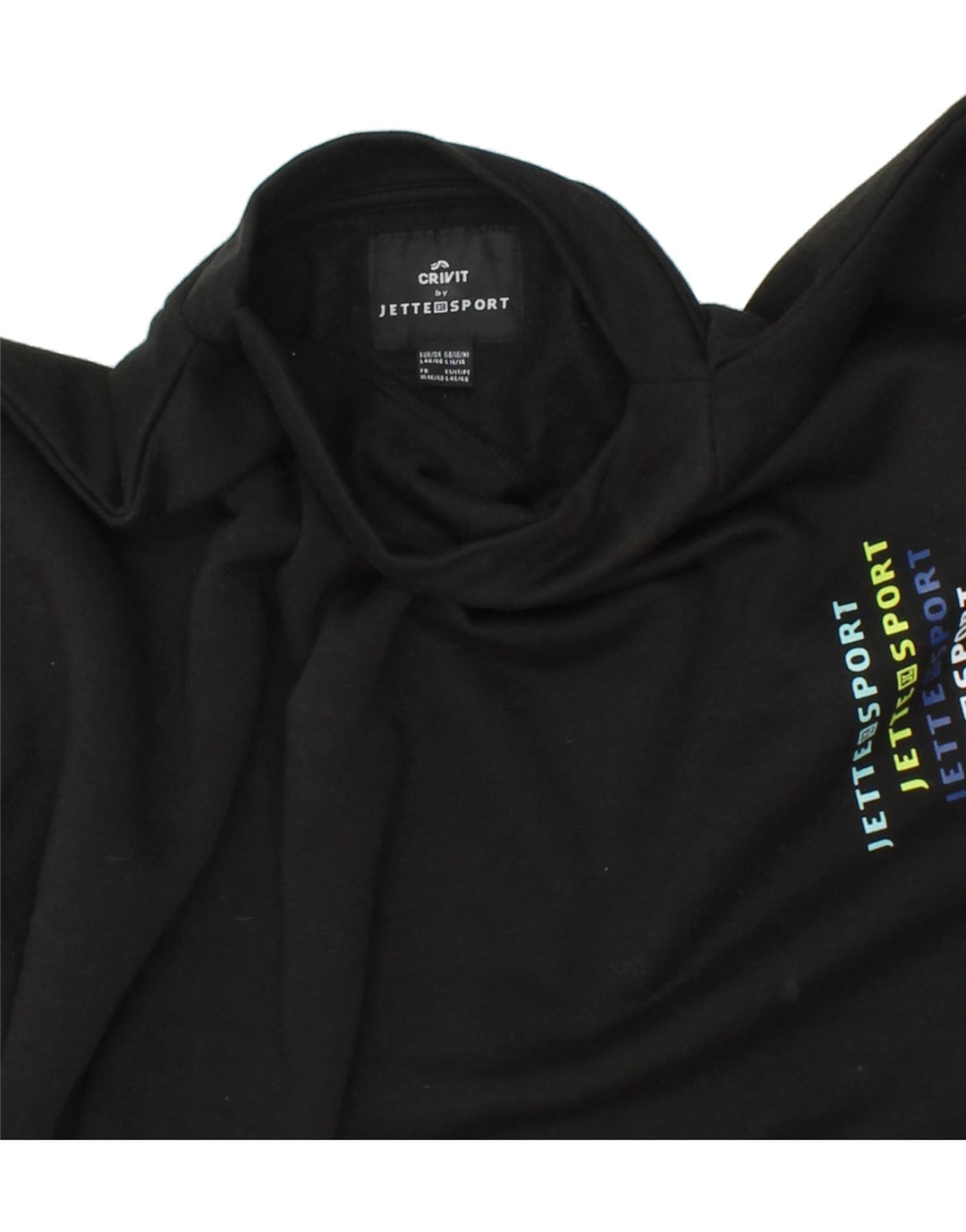 CRIVIT Womens Oversized Graphic Sweatshirt Jumper UK 16/18 Large Black Vintage Crivit and Second-Hand Crivit from Messina Hembry 