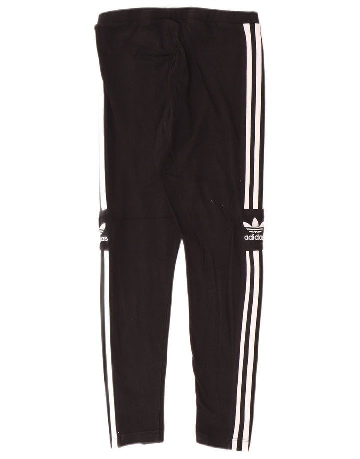 Adidas Dame Grafiske Leggings UK 12 Medium Sort Bomuld