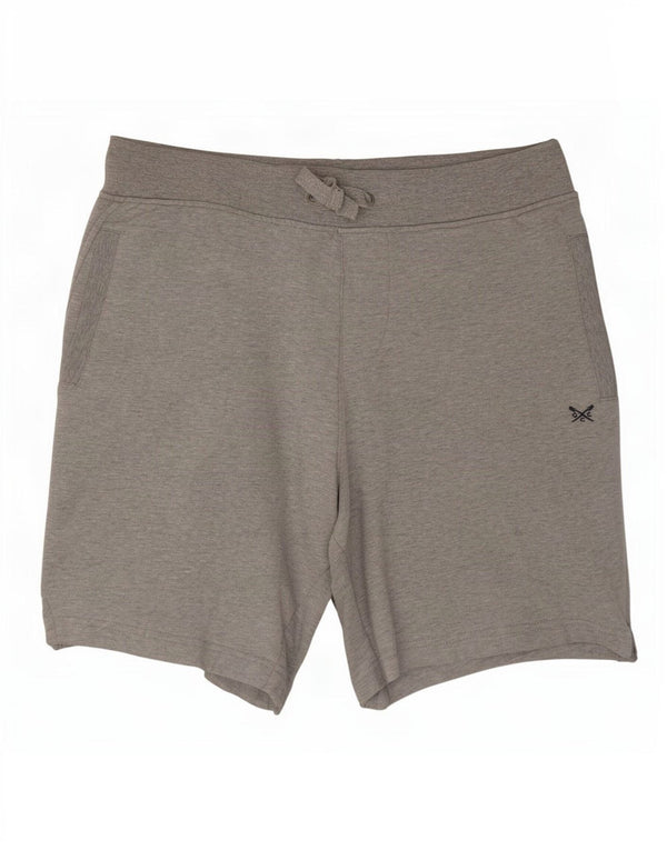 Shorts esportivos masculinos Crew Clothing grandes W34 algodão manchado cinza