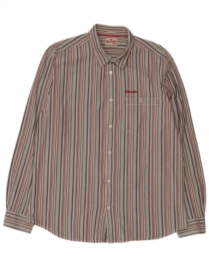 Wrangler Herrenhemd, groß, mehrfarbig, gestreift, Baumwolle