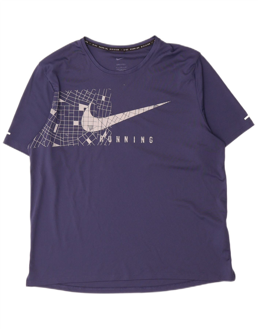 Nike Mens Graphic T-Shirt Top Large Navy Blue Polyester
