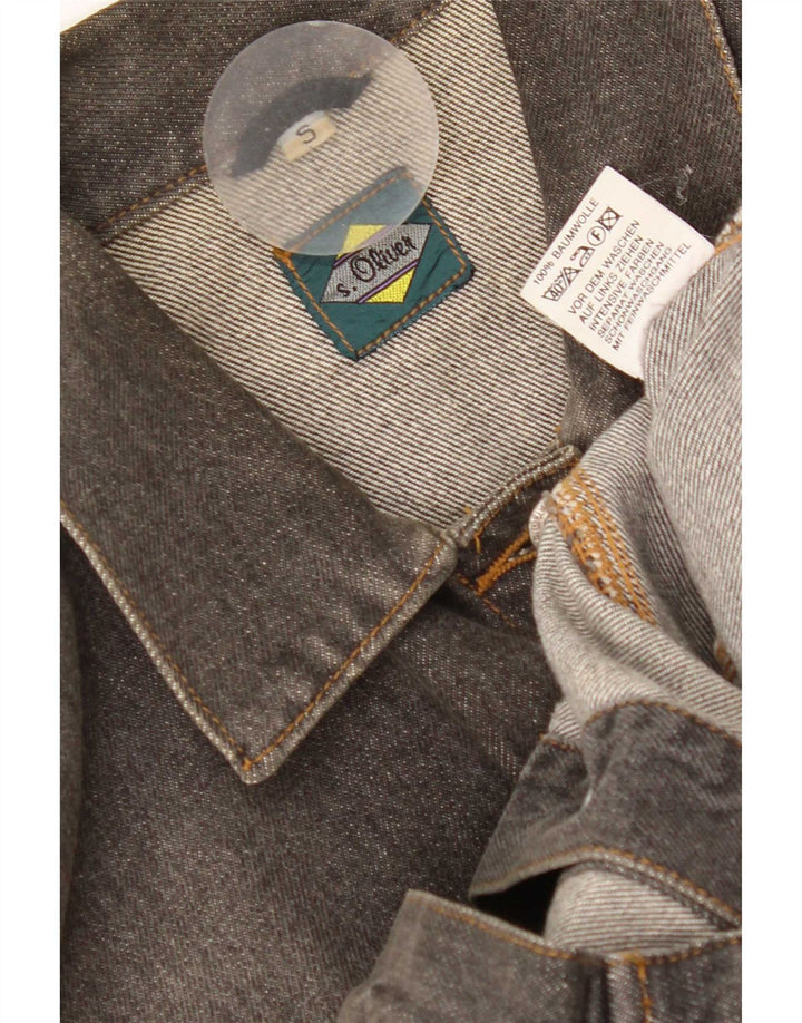 S.Oliver Chaqueta Vaquera Extragrande para Mujer UK 10 Small Gris Algodón