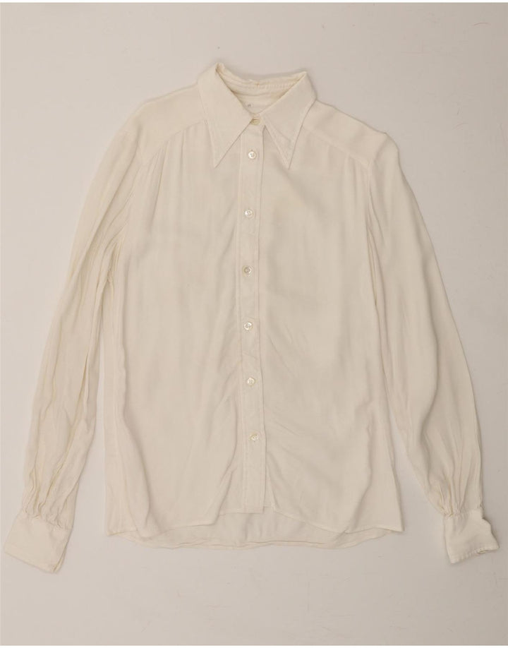 VINTAGE Womens Shirt IT 48 XL White Vintage Vintage and Second-Hand Vintage from Messina Hembry 