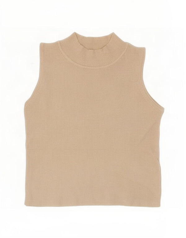 Zara Mädchen Weste Tank Top 13-14 Jahre Beige Viskose