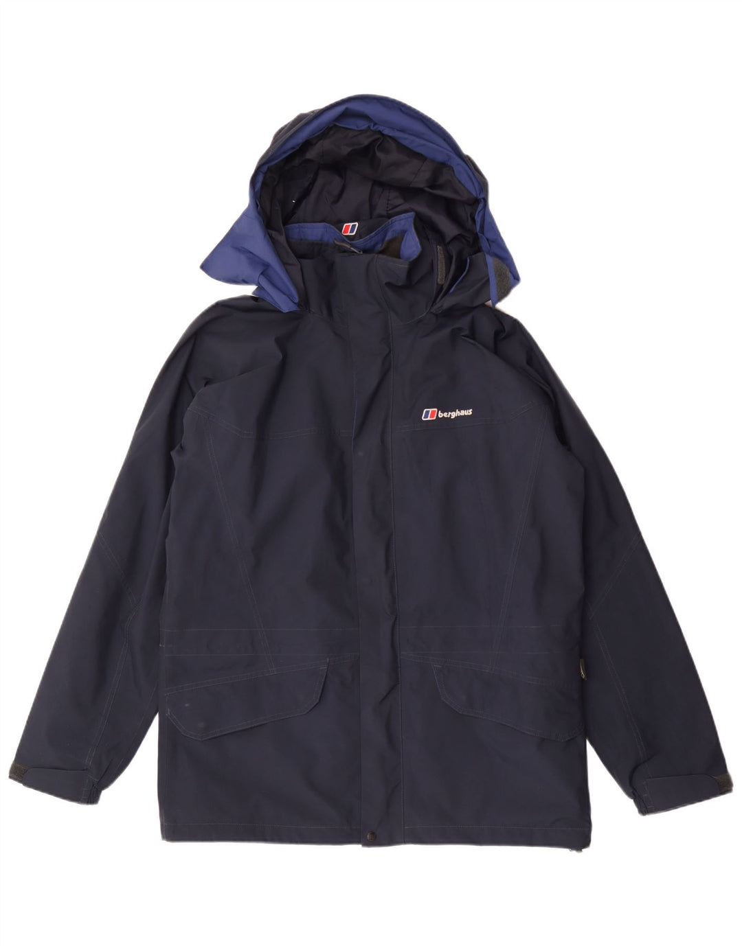 Berghaus Regnjakke med hætte til mænd UK 38 Medium Navy Blue Polyester