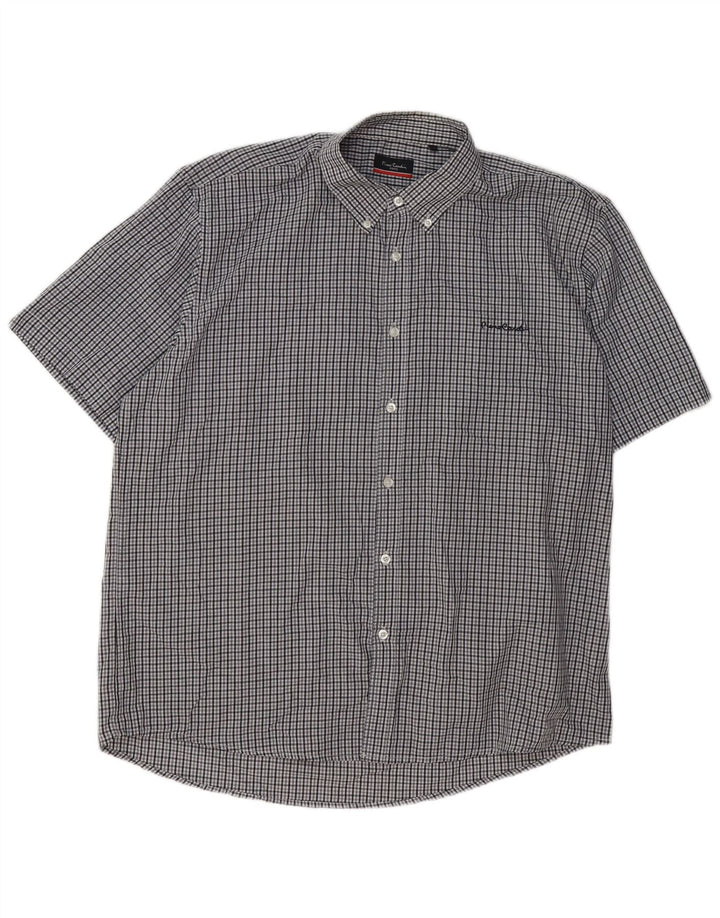 Pierre Cardin Mens Regular Fit Shirt 3XL Grey Check Polyester
