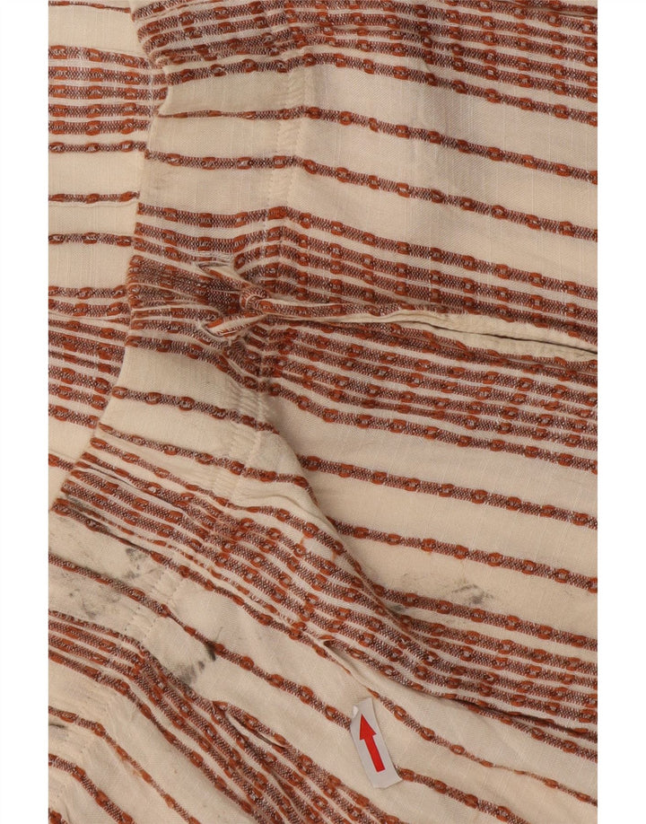 Marks & Spencer Damen Shorts UK 12 Medium W32 Weiß gestreifte Viskose