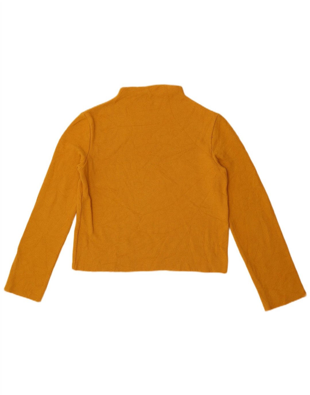 Zara Womens Crop Turtle Neck Jumper Sweater UK 12 Medium Yellow