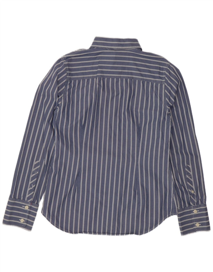 Superdry Damen-Hemd aus Baumwolle, groß, blau gestreift, klassisch