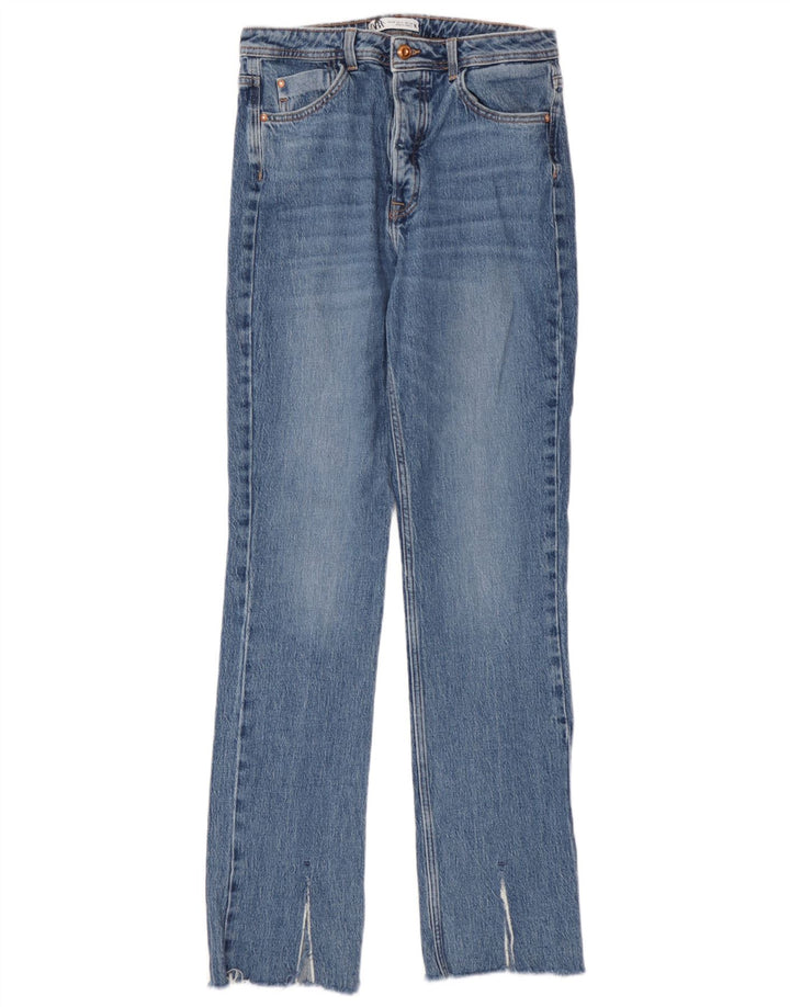 Zara Dame Straight Jeans EU 40 Medium W30 L32 Blå Bomuld