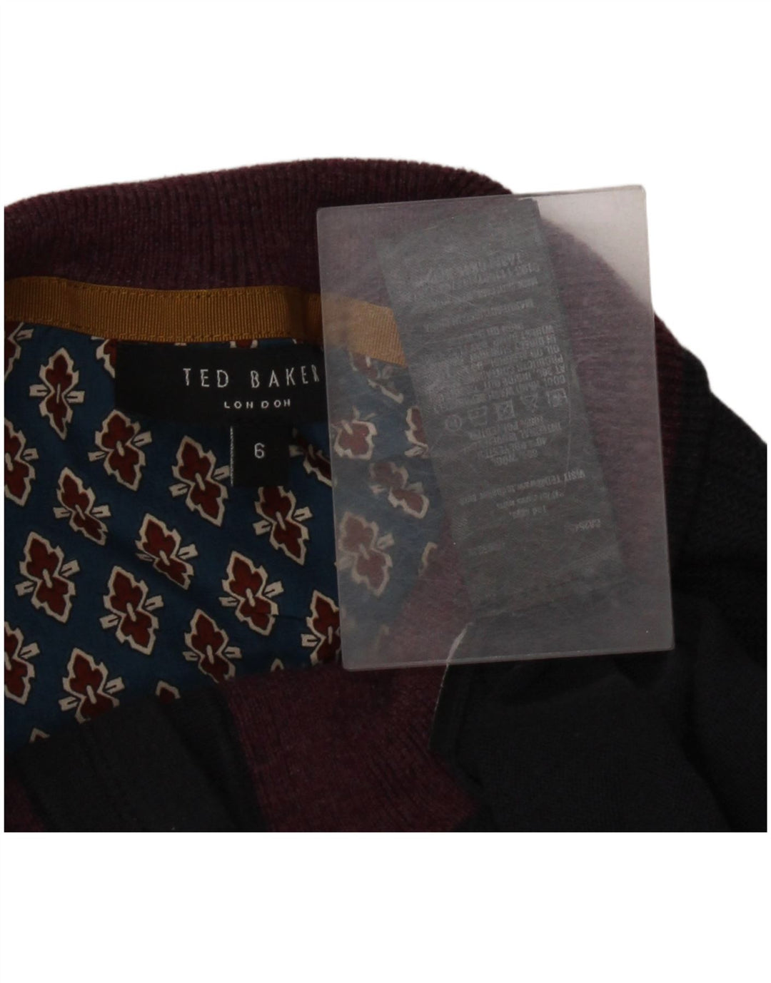 Ted Baker Mens Button Neck Jumper Sweater Size 6 2XL Navy Blue Wool