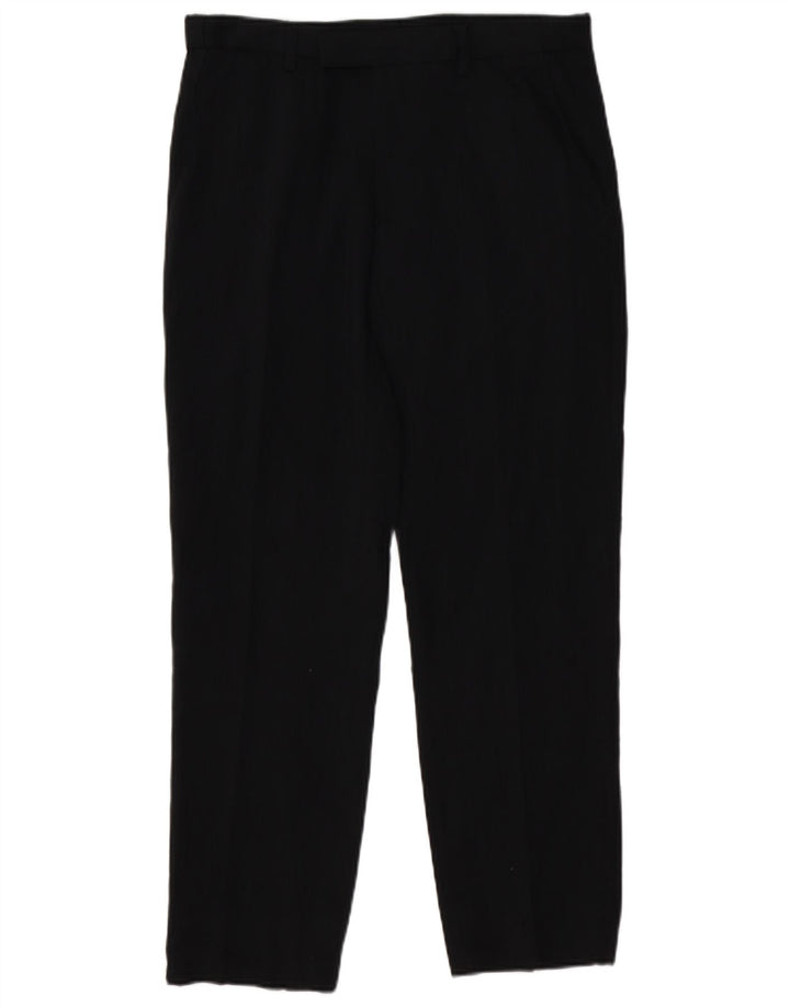 Marks & Spencer Womens Straight Regular Suit Trousers W32 L29 Black