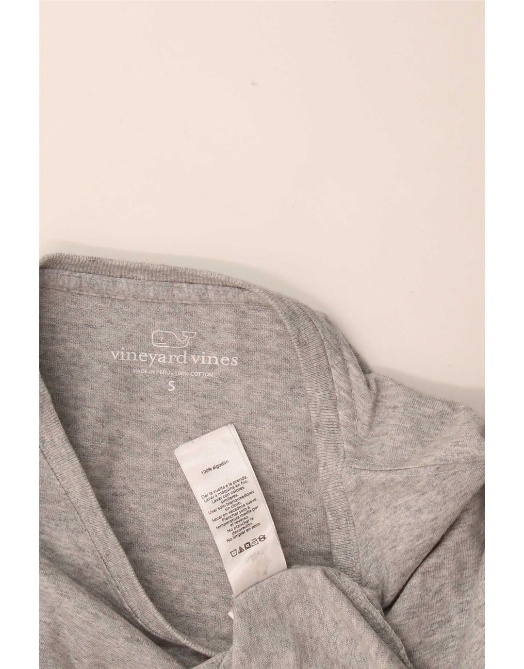 Vineyard Vines Womens Graphic Top Long Sleeve UK 10 Small Grey Flecked