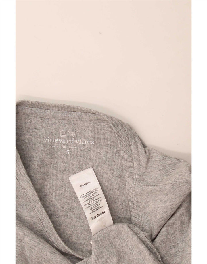 Vineyard Vines Womens Graphic Top Long Sleeve UK 10 Small Grey Flecked