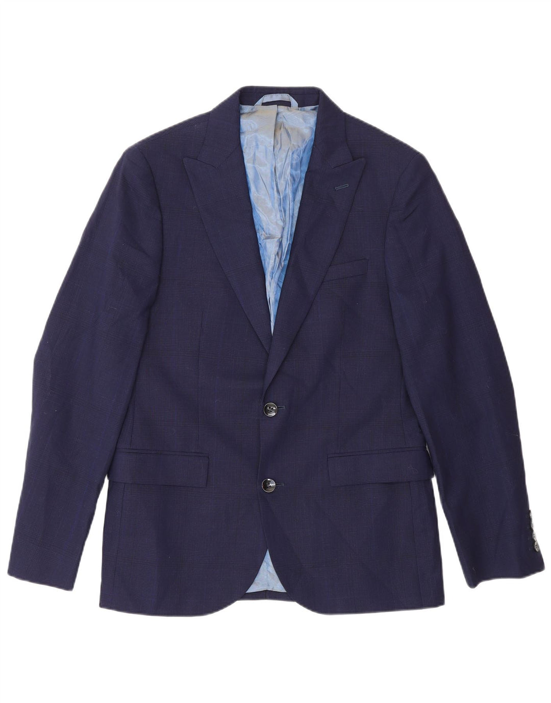 Dkny Mens 2 Button Slim Fit Blazer Jacket UK 38 Medium Navy Blue Wool
