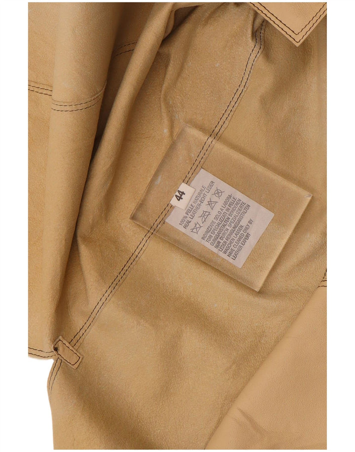 Gilet Vintage Femei din Piele IT 44 Medium Beige Piele