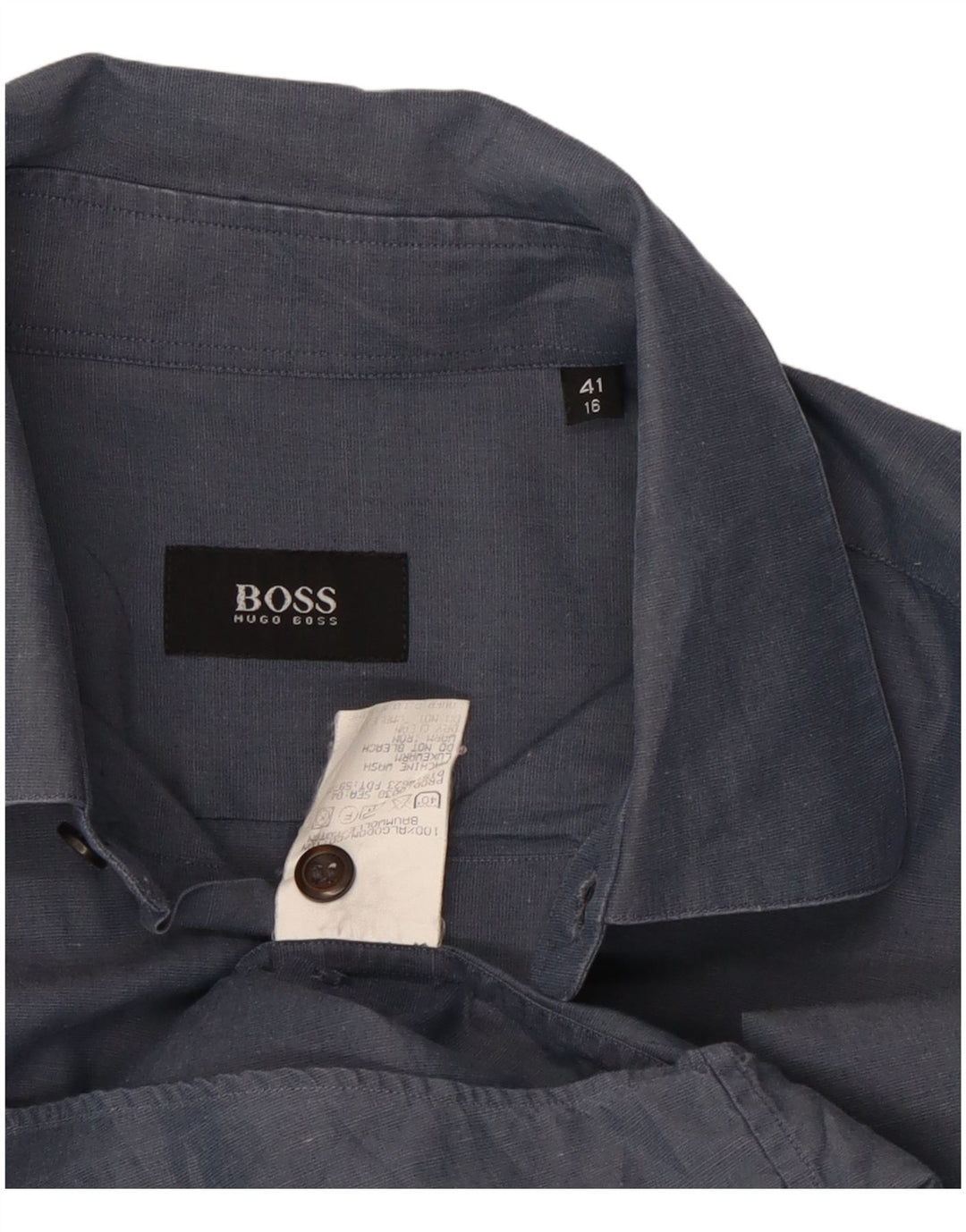 Hugo Boss Chemise Homme Taille 16 41 Grand Coton Bleu Marine
