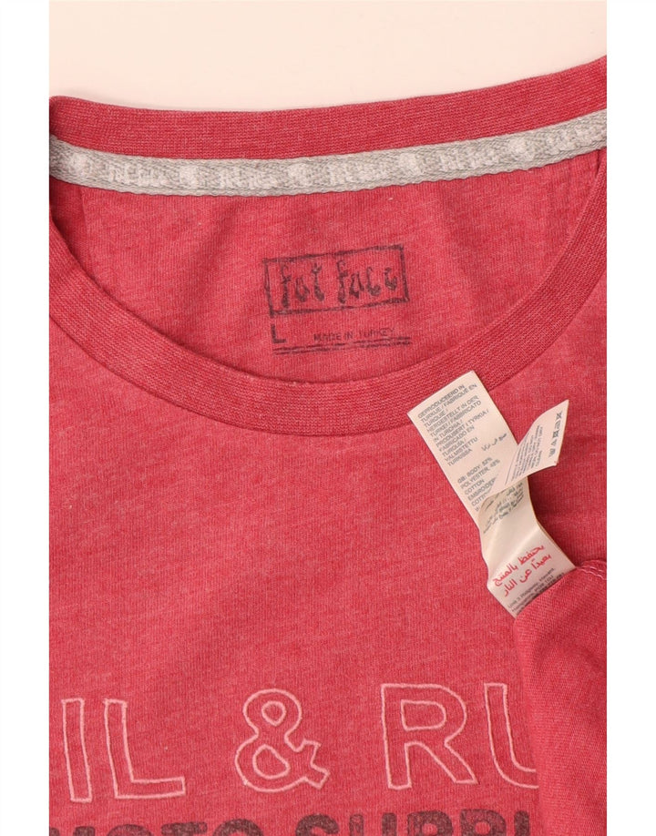 FAT FACE Mens Graphic T-Shirt Top Large Red Cotton