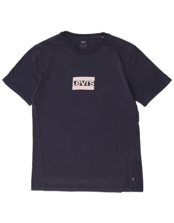 Levi's Mens Graphic T-Shirt Top Small Navy Blue Cotton