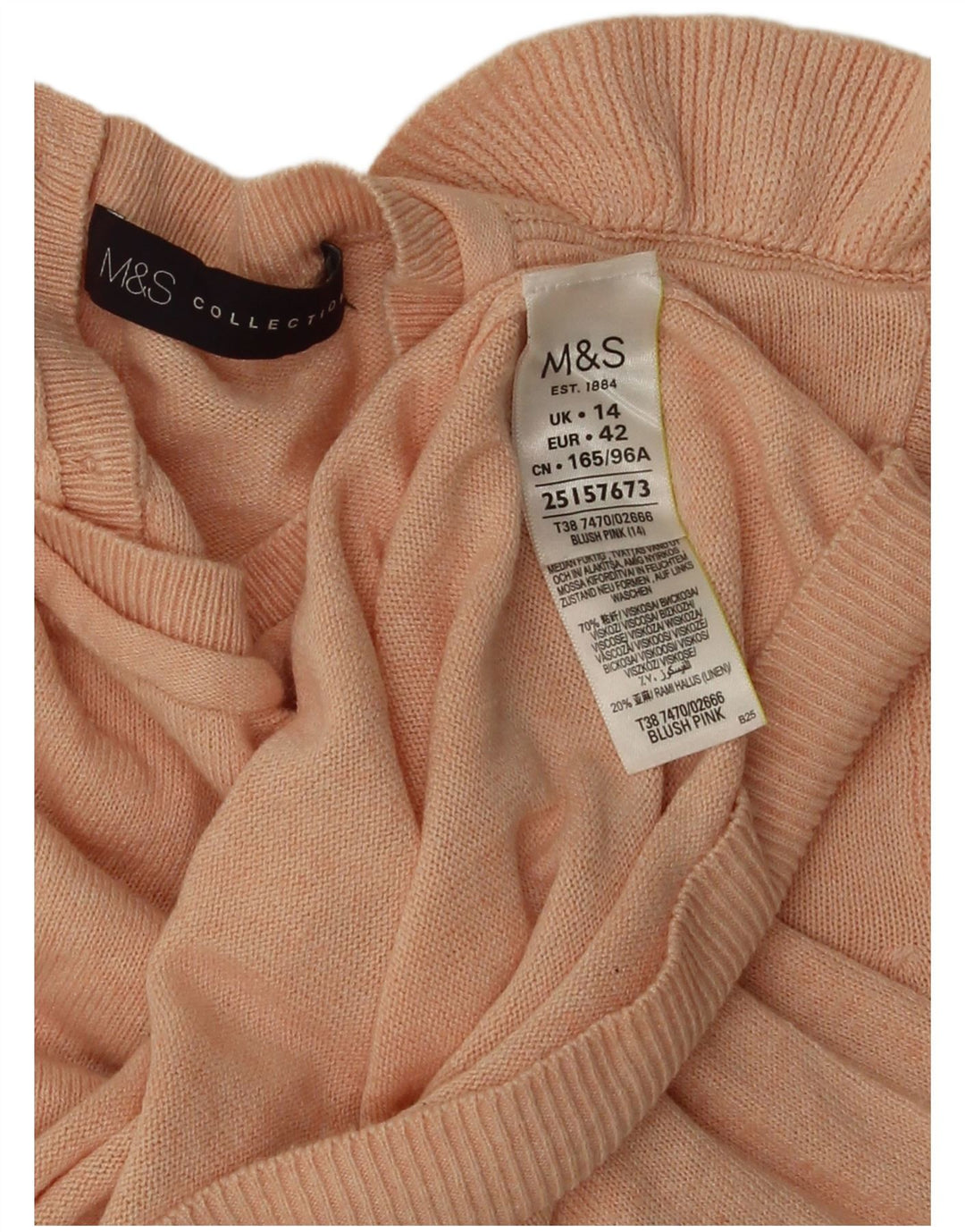 Женский кардиган с рюшами Marks & Spencer UK 14, средний розовый