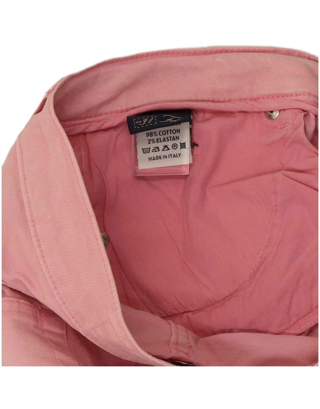 Fay Damen Straight Jeans W31 L27 Rosa Baumwolle
