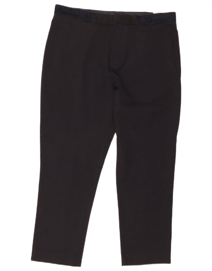 Zara Mens Cropped Trousers EU 42 Large W32 L25 Black Polyester