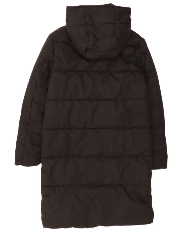 Crew Clothing Abrigo acolchado con capucha para mujer UK 8 Small Poliéster negro