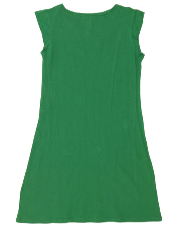 Lacoste Girls T-Shirt Dress 7-8 Years Green Cotton