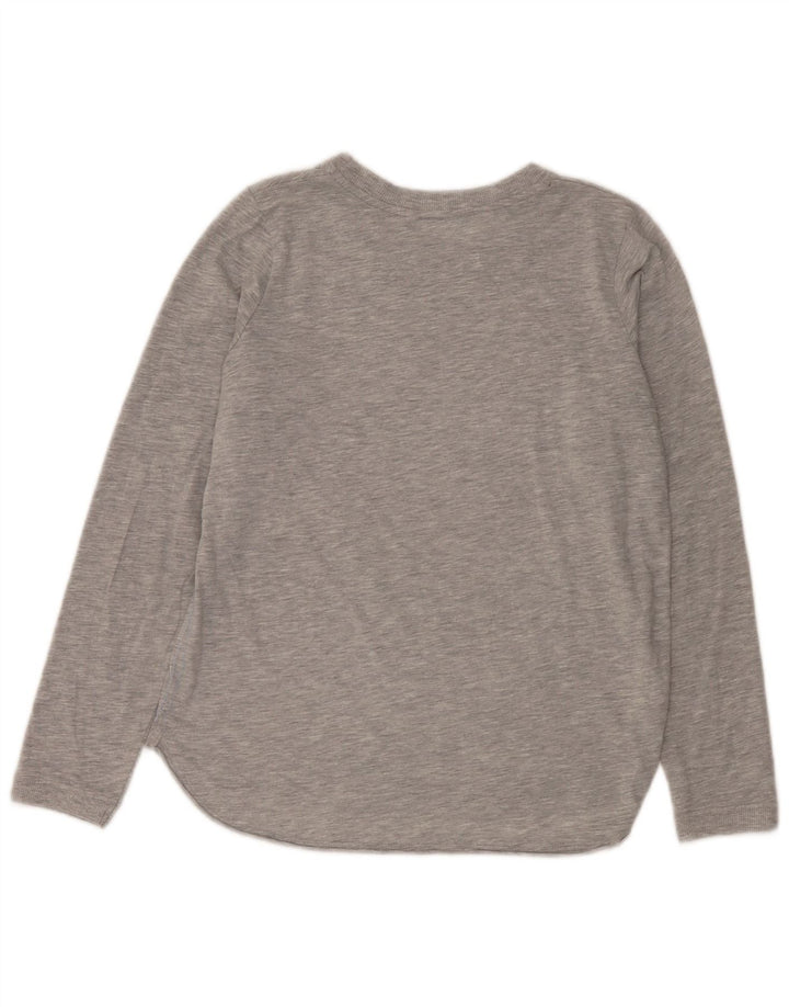 Vintage Womens Top Long Sleeve UK 12 Medium Grey Flecked