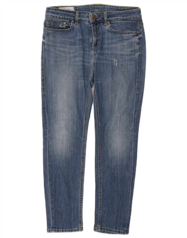 DONDUP Dame Distressed Slim Jeans W29 L27 Blå Bomuld