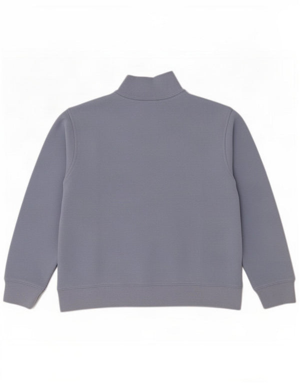 Eddie Bauer Womens Zip Neck Sweatshirt Jumper UK 16 Large Blue Cotton